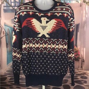 Polo Ralph Lauren Fair Isle Eagle Cotton Linen Blend Sweater